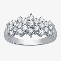 (G-H / SI2-I1) Womens 1 CT. T.W. Lab Grown White Diamond 10K or Yellow Gold Cocktail Ring