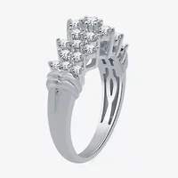 (G-H / SI2-I1) Womens 1 CT. T.W. Lab Grown White Diamond 10K or Yellow Gold Cocktail Ring