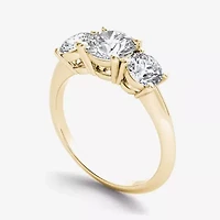 2 CT.T.W. Natural Diamond 14K Yellow Gold 3-Stone Engagement Ring