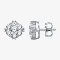 (H-I / I1) 1/2 CT. T.W. Lab Grown White Diamond 10K White Gold 8.2mm Stud Earrings
