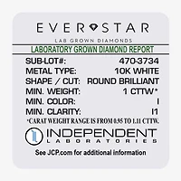 H-I / I1) Womens 1 CT. T.W. Lab Grown White Diamond 10K White Gold 21.9mm Hoop Earrings