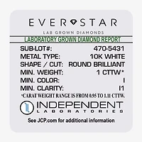 (H-I / I1) Womens 1 CT. T.W. Lab Grown White Diamond 10K White Gold 2-pc. Jewelry Set