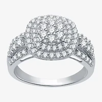 (H-I / I1) Womens 1 CT. T.W. Lab Grown White Diamond 10K Gold Halo Cocktail Ring