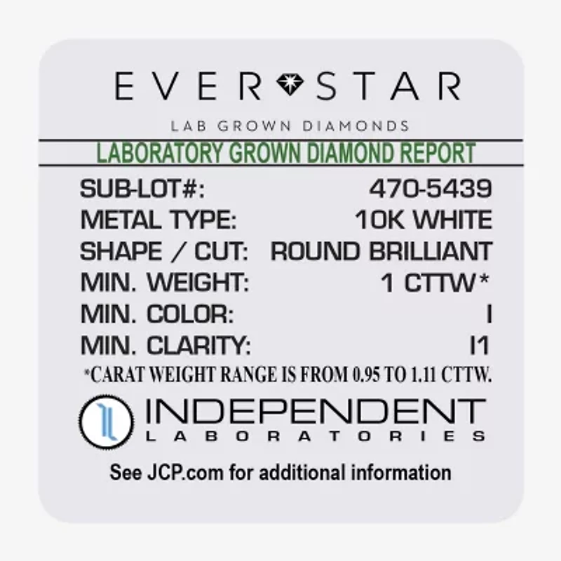 (H-I / I1) Womens 1 CT. T.W. Lab Grown White Diamond 10K Gold Halo Cocktail Ring