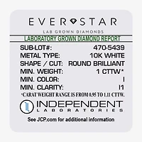 (H-I / I1) Womens 1 CT. T.W. Lab Grown White Diamond 10K Gold Halo Cocktail Ring