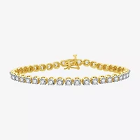 H-I / I1) Womens CT. T.W. Lab Grown White Diamond 10K Gold Tennis Bracelet