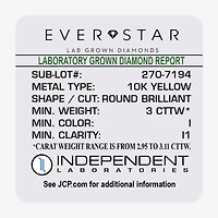 H-I / I1) Womens CT. T.W. Lab Grown White Diamond 10K Gold Tennis Bracelet