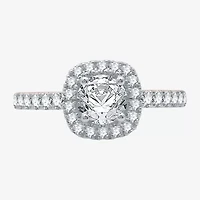 (H-I / I1) Womens 2 CT. T.W. Lab Grown White Diamond 10K Rose Gold Cushion Side Stone Halo Bridal Set