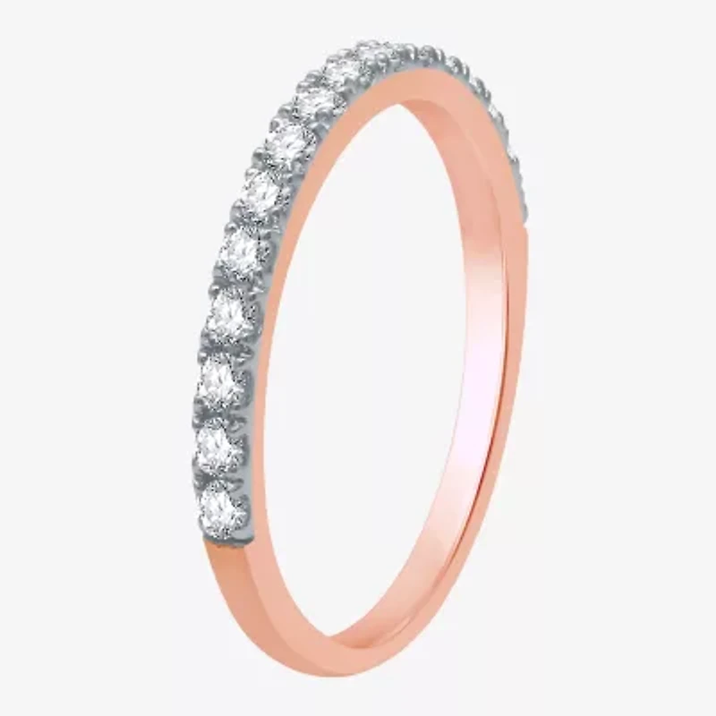 (H-I / I1) Womens 2 CT. T.W. Lab Grown White Diamond 10K Rose Gold Cushion Side Stone Halo Bridal Set