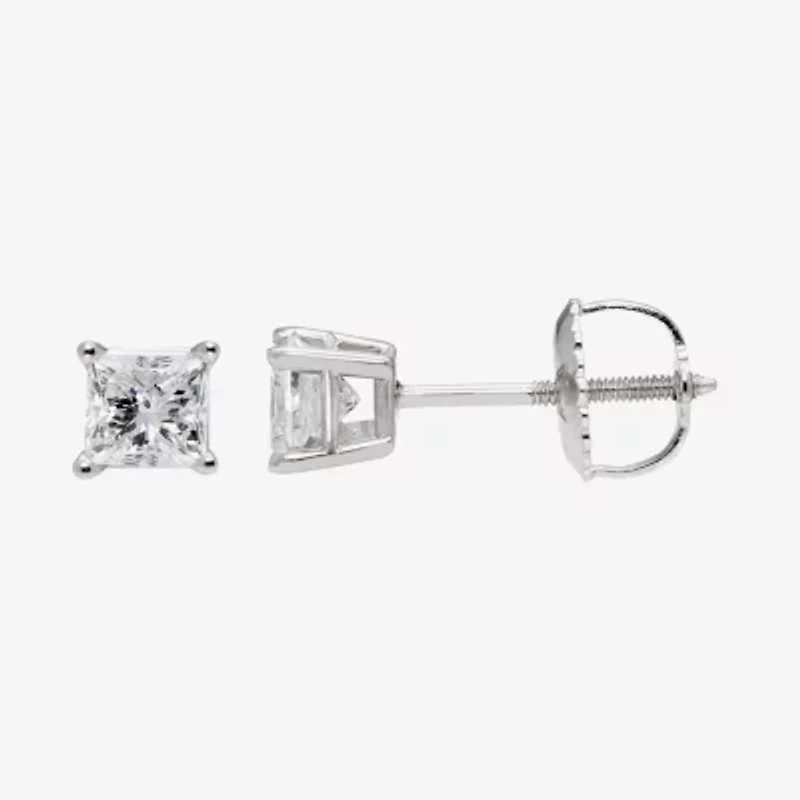 Premier Collection 1/2 CT. T.W. Natural Diamond Princess-Cut Stud Earrings