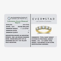 (H-I / I1) Womens 2MM 1 1/2 CT. T.W. Lab Grown White Diamond 10K Gold 5-Stone Anniversary Band