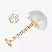 Girls Diamond Accent Natural White Diamond 14K Gold 3mm Stud Earrings