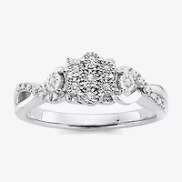 Diamond Blossom 1/10 CT.T.W. Natural Sterling SIlver Ring
