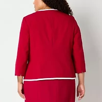 Black Label by Evan-Picone Womens Plus Classic Fit Suit Jacket