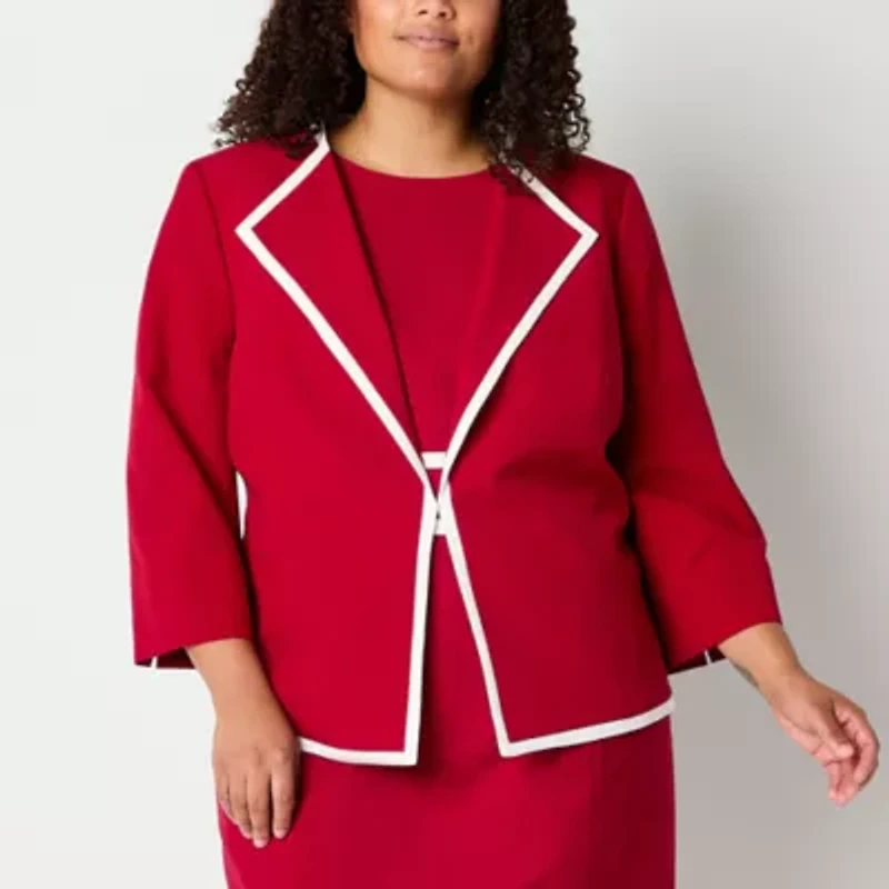 Black Label by Evan-Picone Womens Plus Classic Fit Suit Jacket