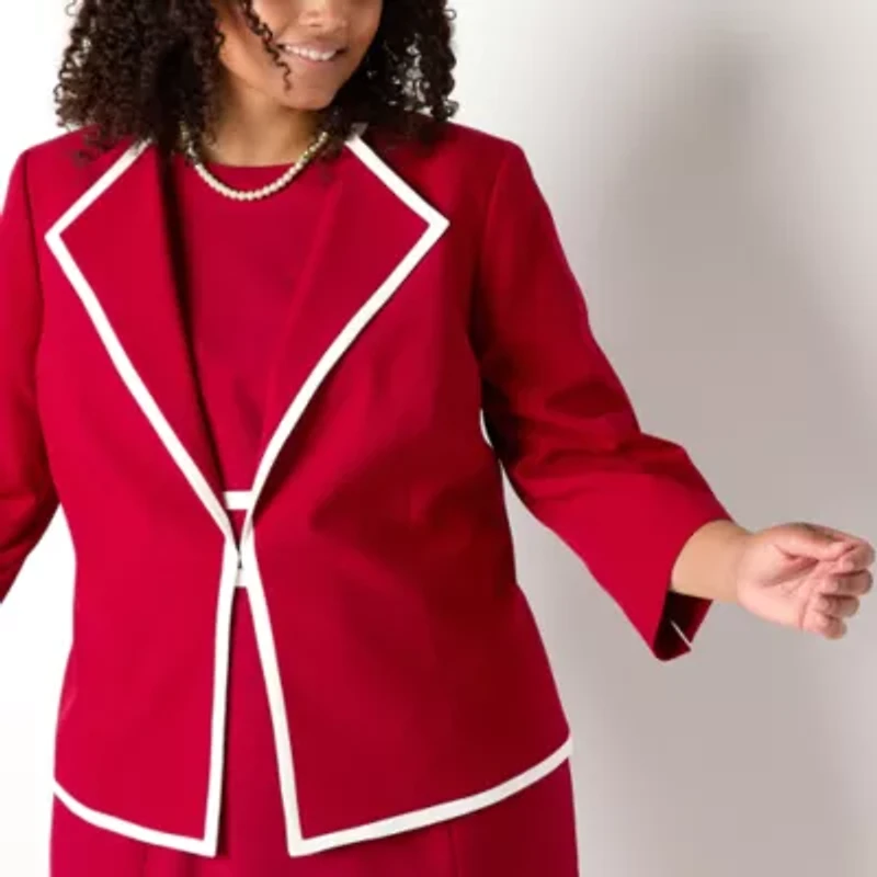 Black Label by Evan-Picone Womens Plus Classic Fit Suit Jacket