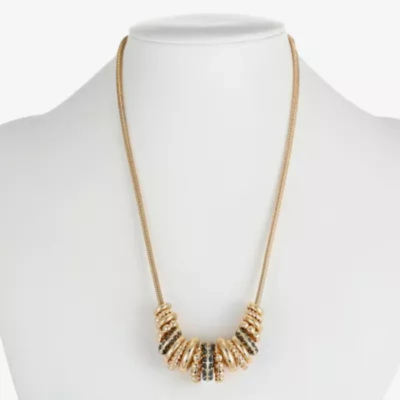 Liz Claiborne Womens Black 17 Inch Collar Necklace