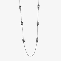 Liz Claiborne Long Womens Black Glass 32 Inch Strand Necklace