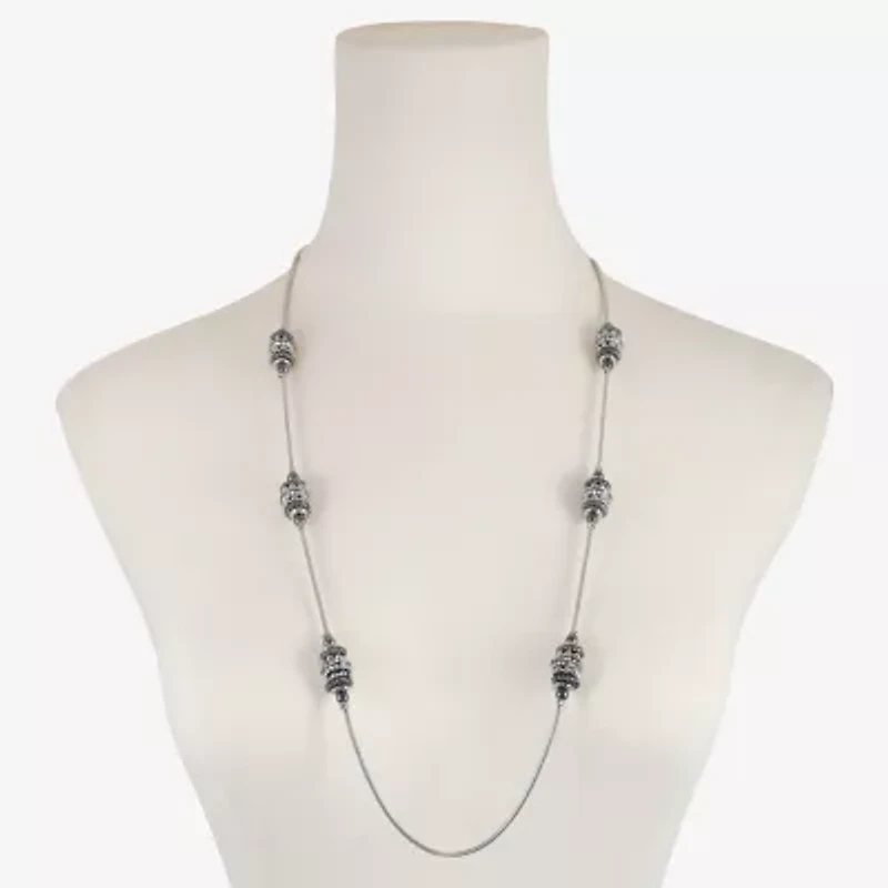Liz Claiborne Long Womens Black Glass 32 Inch Strand Necklace