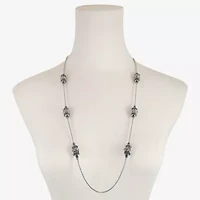 Liz Claiborne Long Womens Black Glass 32 Inch Strand Necklace