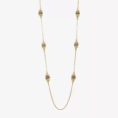 Liz Claiborne Long Womens Black Glass 32 Inch Strand Necklace