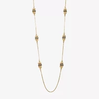 Liz Claiborne Long Womens Black Glass 32 Inch Strand Necklace
