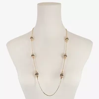Liz Claiborne Long Womens Black Glass 32 Inch Strand Necklace