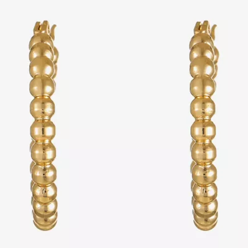 Liz Claiborne Textured Womens 26mm Hypoallergenic Hoop Earrings
