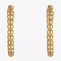 Liz Claiborne Textured Womens 26mm Hypoallergenic Hoop Earrings