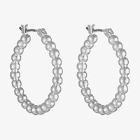 Liz Claiborne Textured Womens 26mm Hypoallergenic Hoop Earrings