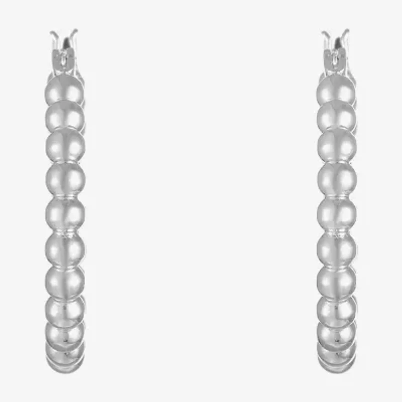 Liz Claiborne Textured Womens 26mm Hypoallergenic Hoop Earrings