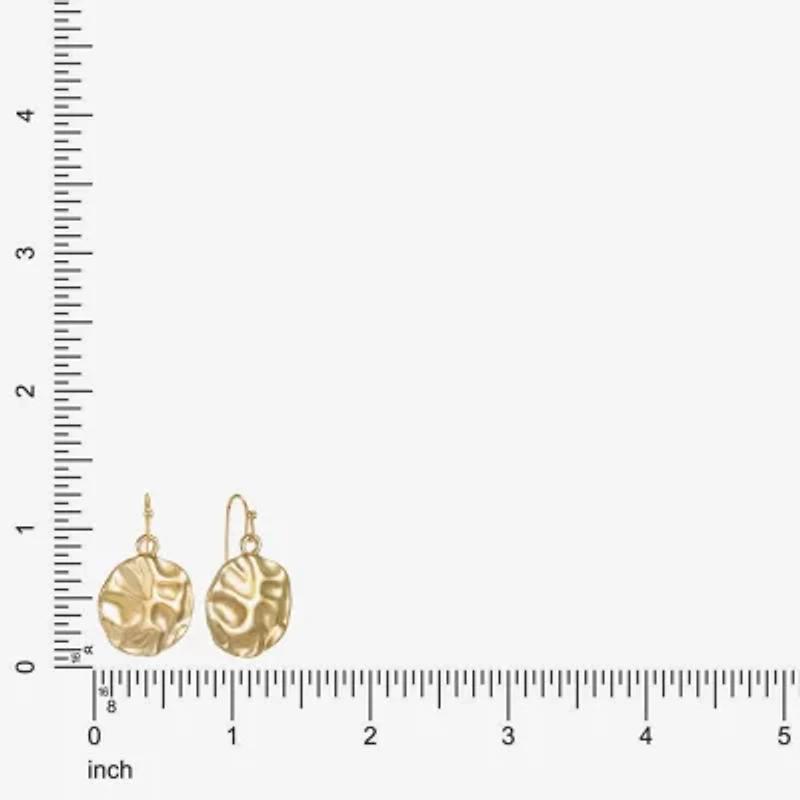 Liz Claiborne Hammered Womens Drop Earrings