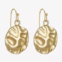 Liz Claiborne Hammered Womens Drop Earrings