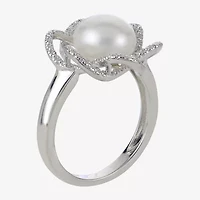 Cultured Freshwater Pearl & Diamond-Accent Ring