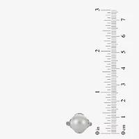 Womens 13MM White Cultured Freshwater Pearl Sterling Silver Cocktail Ring