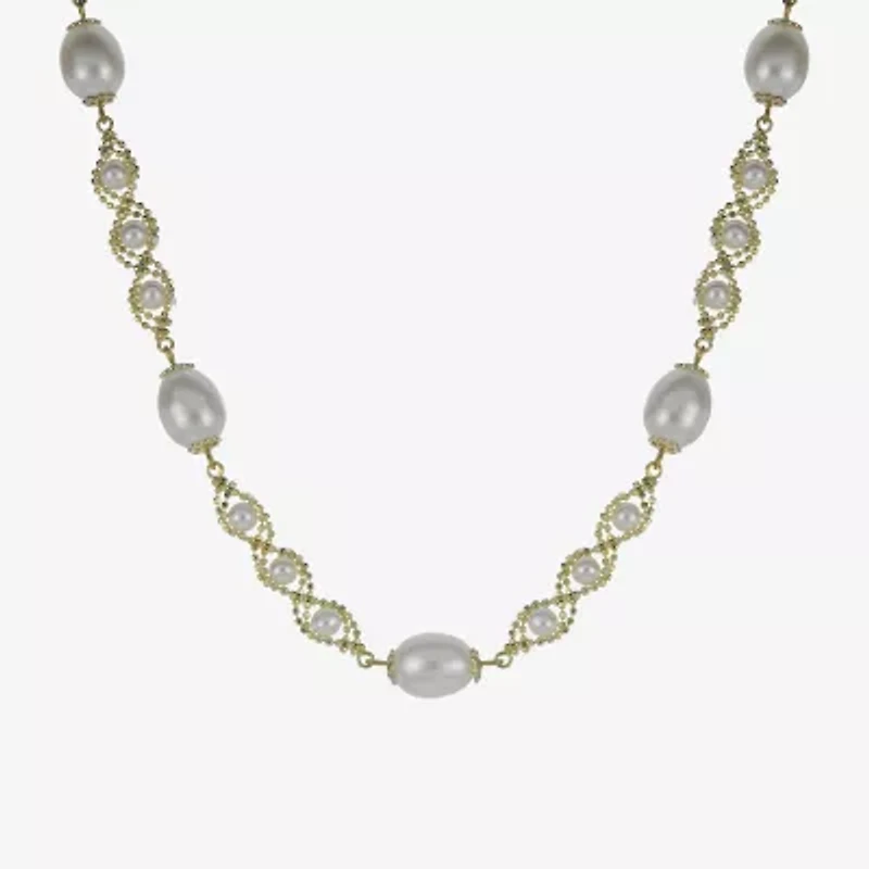 Cultured Freshwater Pearl 14K Gold Over Sterling Silver Brilliance Bead Necklace