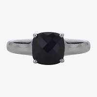 Womens Genuine Black Onyx Sterling Silver Cocktail Ring