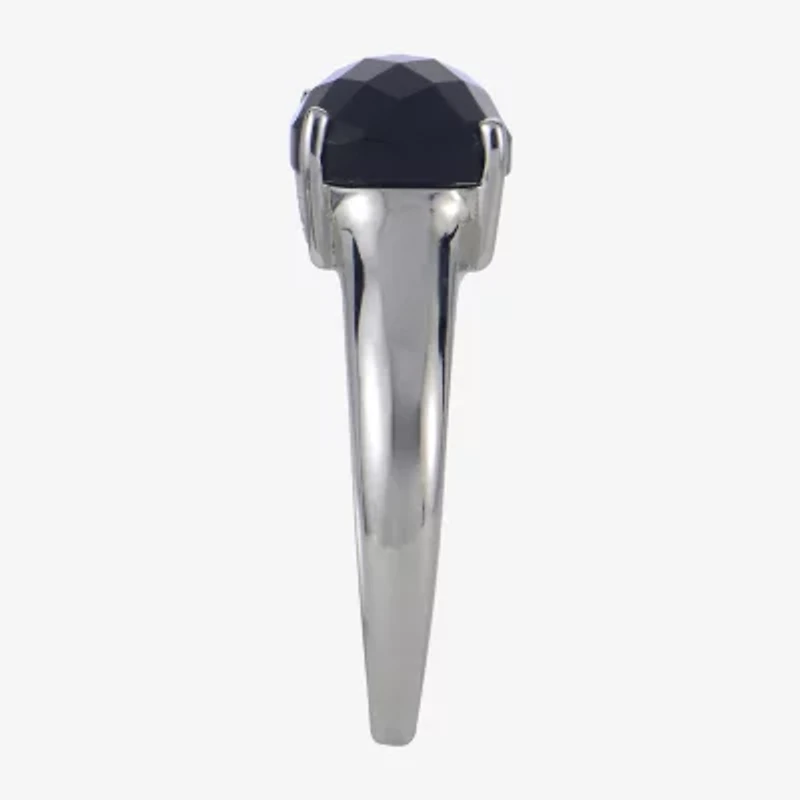 Womens Genuine Black Onyx Sterling Silver Cocktail Ring