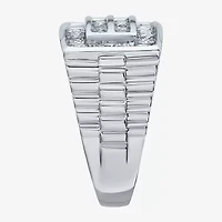 Mens 1 1/2 CT. T.W. Natural White Diamond 10K White Gold Fashion Ring