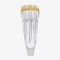 Mens 1/2 CT. T.W. Natural White Diamond 14K Gold Over Silver Fashion Ring