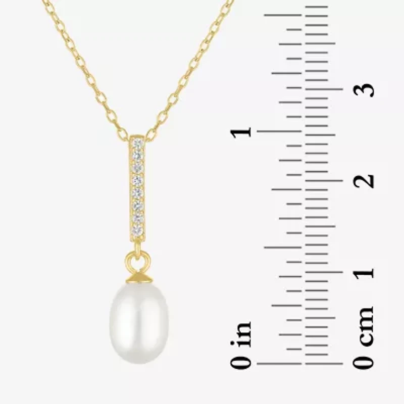 Yes Womens White Cultured Freshwater Pearl 2-pc. Pendant Necklace Set