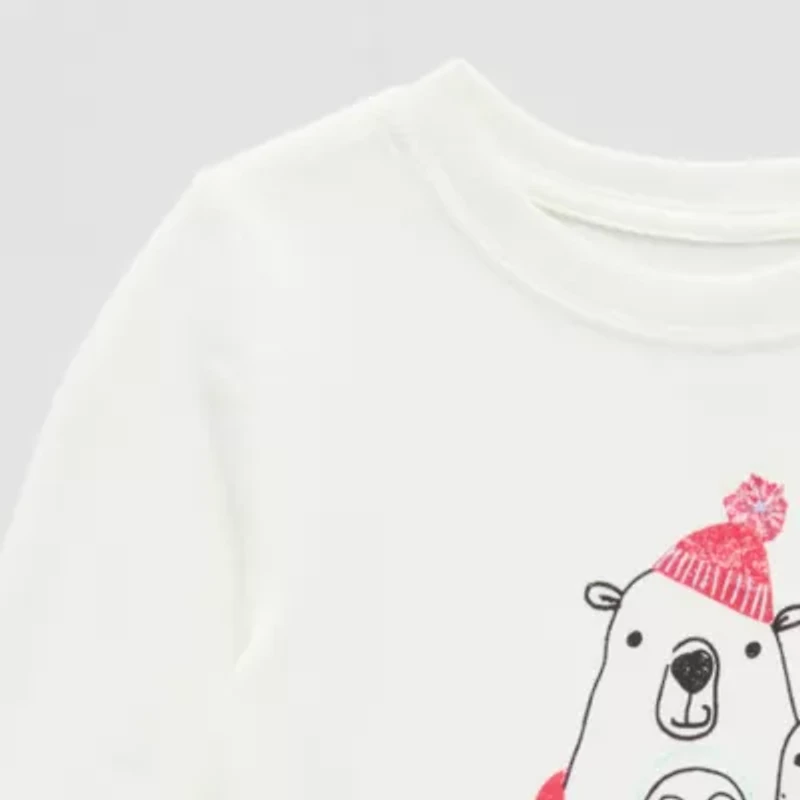 Okie Dokie Toddler Boys Crew Neck Long Sleeve Adaptive Regular Fit Graphic T-Shirt