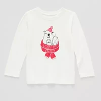 Okie Dokie Toddler Boys Crew Neck Long Sleeve Adaptive Regular Fit Graphic T-Shirt