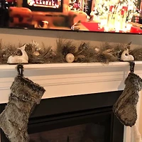 6' x 9'' Pomegranate and Apple Pine Needle Artificial Christmas Garland - Unlit