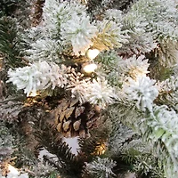 7.5' Pre-Lit Flocked Slim Colorado Spruce Artificial Christmas Tree - Clear Dura-Lit Lights