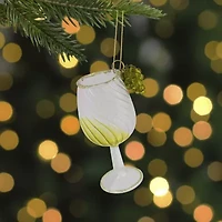 4.25'' Tuscan Winery Yellow Wine Glass Christmas Ornament