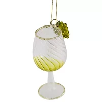 4.25'' Tuscan Winery Yellow Wine Glass Christmas Ornament