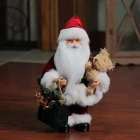 12'' Santa Claus Holding Gift Bag and Presents Christmas Figure