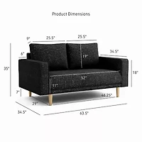 Megan Track-Arm Upholstered Loveseat