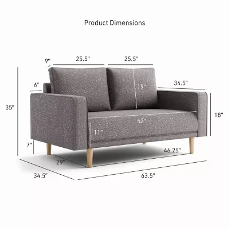 Megan Track-Arm Upholstered Loveseat